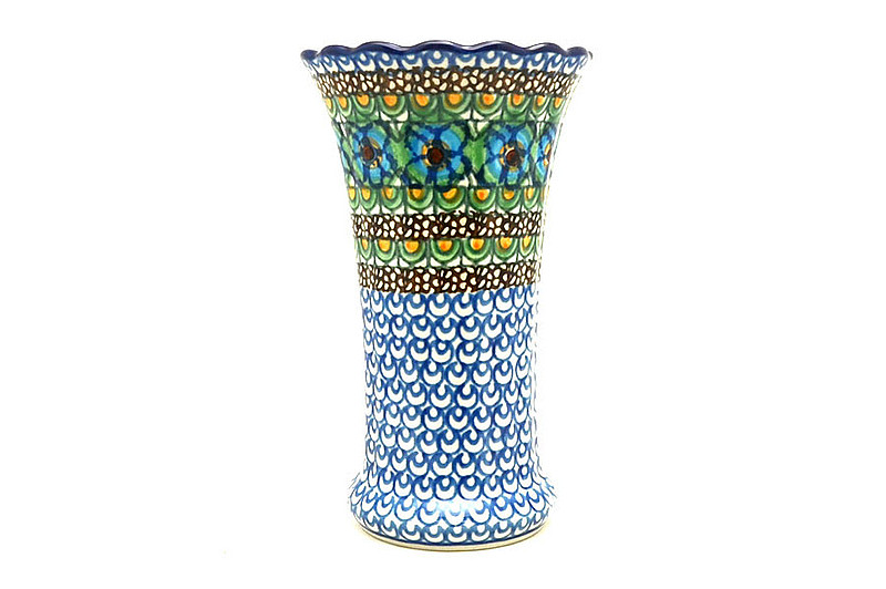 Ceramika Artystyczna Polish Pottery Vase - Medium Fluted - Unikat Signature U151 050-U0151 (Ceramika Artystyczna)