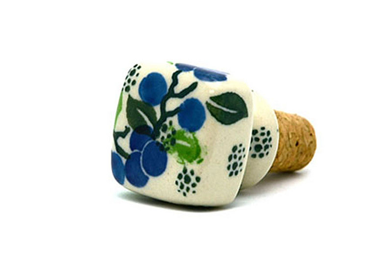 Ceramika Artystyczna Polish Pottery Wine Stopper - Blue Berries 832-1416a (Ceramika Artystyczna)