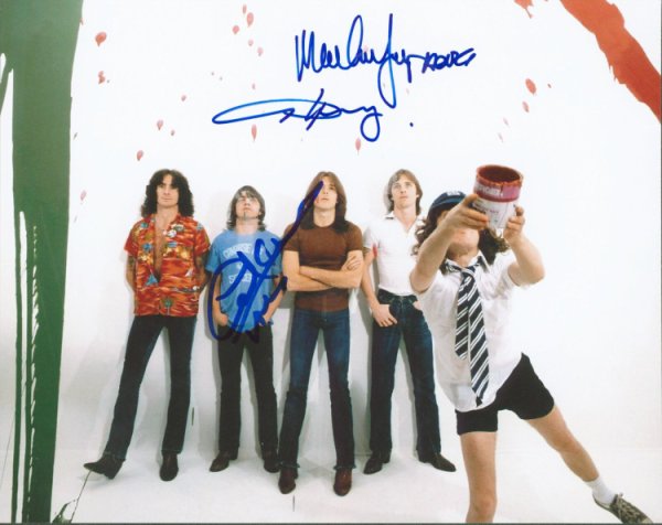 Ac/Dc Autographed Signed Ac/Dc Angus Young, Malcolm Young & Cliff Williams 8X10 Photo Beckett 