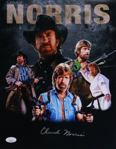 Chuck Norris Autographed Signed 11" X 14" Photo (JSA COA) Depicting 5 Of His Best Roles 