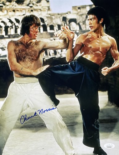 Chuck Norris Autographed Signed 11X14 The Way Of The Dragon Photo JSA 