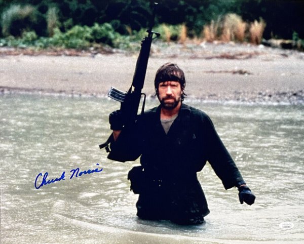 Chuck Norris Autographed Signed 16X20 Missing In Action Photo JSA 