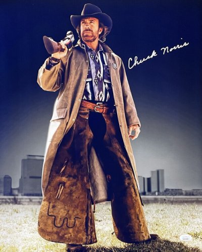 Chuck Norris Autographed Signed 16X20 Walker Texas Ranger Photo JSA 