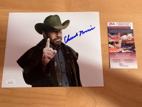 Chuck Norris Autographed Signed 2 8X10 Photo JSA Witness 