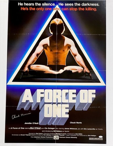 Chuck Norris Autographed Signed A Force Of One Original Movie Poster JSA 