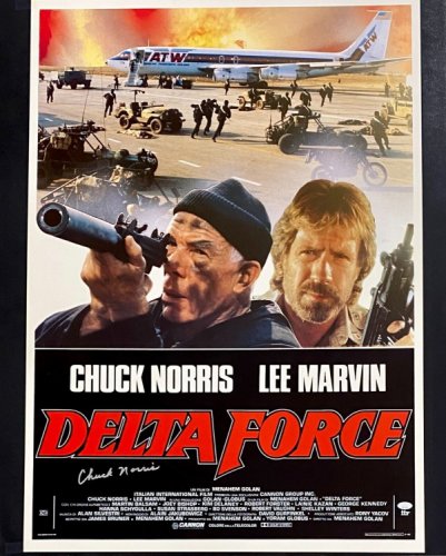 Chuck Norris Autographed Signed Delta Force Original Movie Poster JSA 