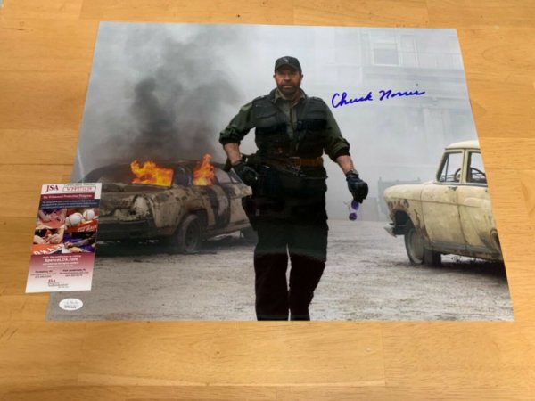 Chuck Norris Autographed Signed Expendables 16X20 Photo JSA 
