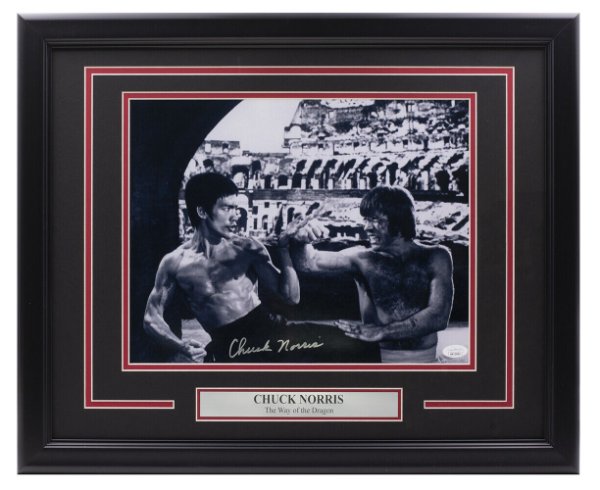 Chuck Norris Autographed Signed Framed 11X14 The Way Of The Dragon Black White Photo JSA Itp 