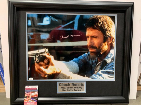 Chuck Norris Autographed Signed Framed Legend 16X20 Photo JSA Delta Force 