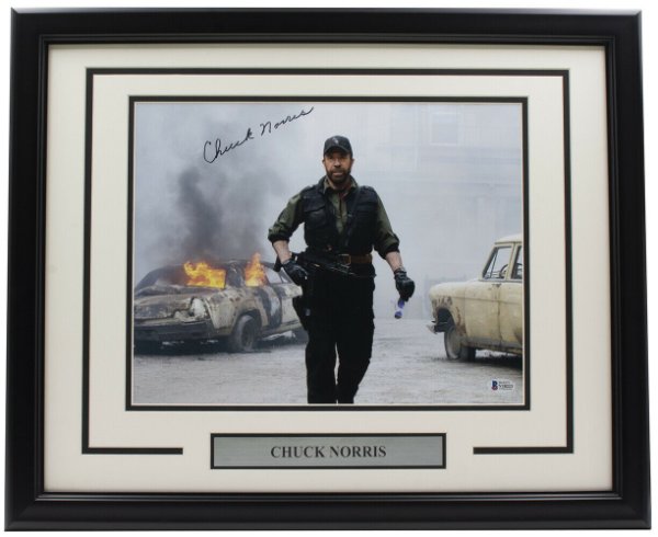 Chuck Norris Autographed Signed Framed The Expendables 2 11X14 Photo Beckett 
