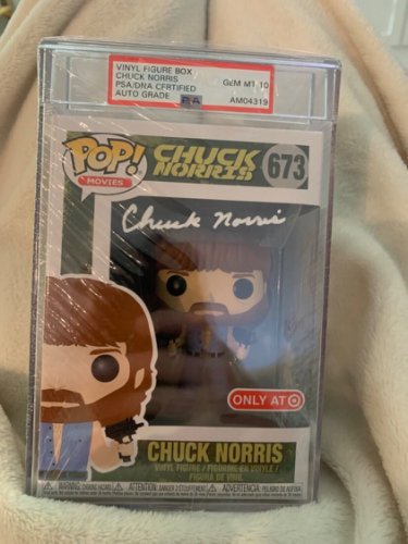 Chuck Norris Autographed Signed Funko Pop PSA Slabbed Certified JSA Witnessed Gem Mint 10 