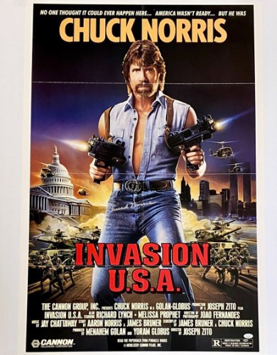 Chuck Norris Autographed Signed Invasion Usa Original Movie Poster JSA 