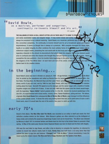 David Bowie Autographed Signed Virgin Records Press Release Hours Lp Program Beckett 