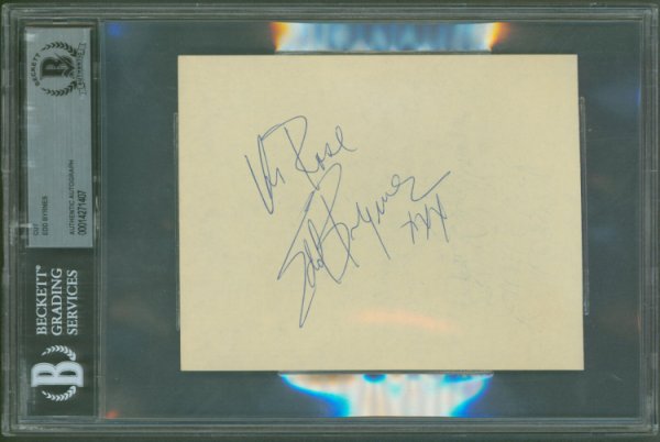 Edd Byrnes Autographed Signed 77 Sunset Strip Authentic 4.5 X 5.5 Cut Signature Beckett Slabbed 