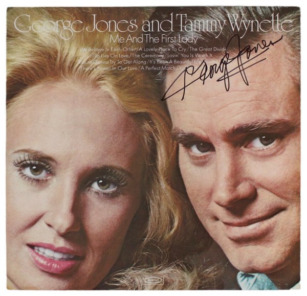 George Jones Autographed Signed Authentic Me And The First Lady Album Cover Beckett 