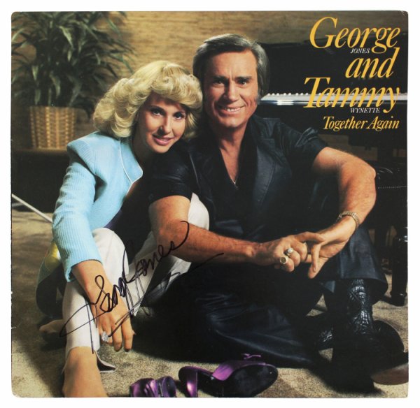 George Jones Autographed Signed Authentic Together Again Album Cover Beckett 