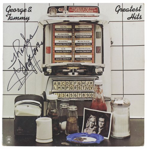 George Jones Autographed Signed "Thanks" Authentic Greatest Hits Album Cover Beckett 