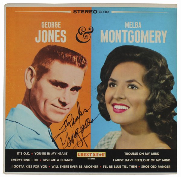 George Jones Autographed Signed "Thanks" Authentic Guest Star Album Cover Beckett 