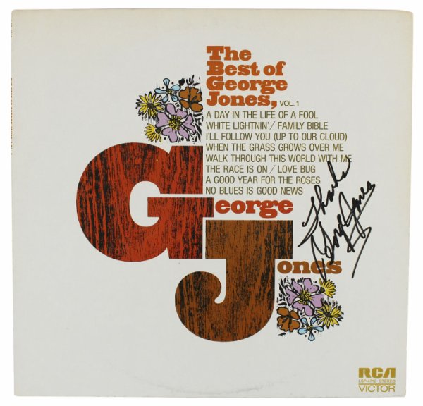 George Jones Autographed Signed "Thanks" The Best Of George Jones Album Cover Beckett 