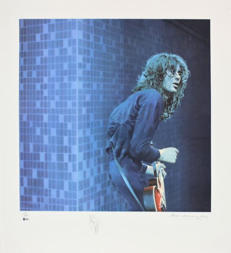 Jimmy Page Autographed Signed Led Zeppelin 30X33 Le Artist Print Litho #202/300 Beckett 