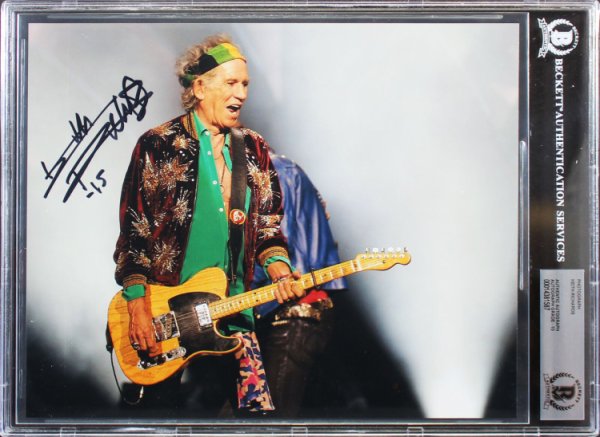 Keith Richards Autographed Signed Rolling Stones Authentic 8X10 Photo Auto 10 Beckett Slabbed 