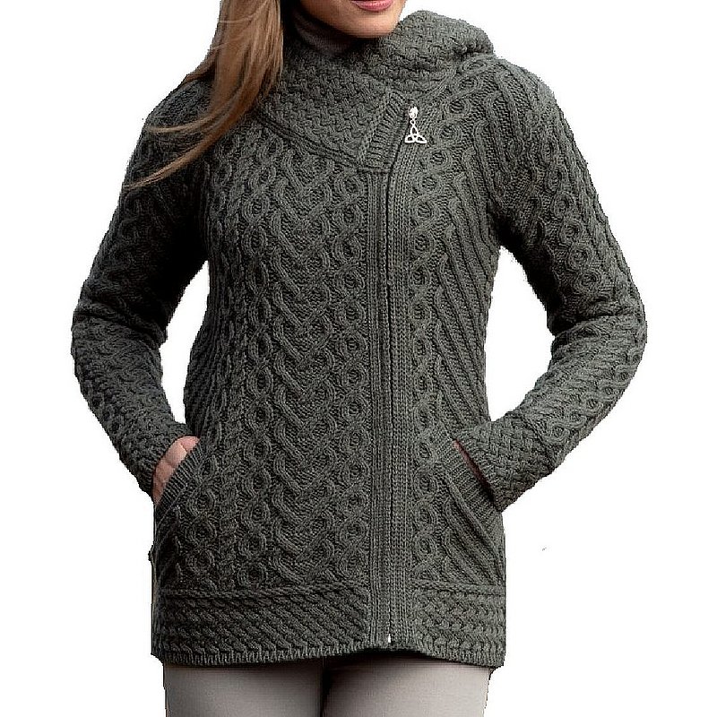 Aran Crafts Women's Heart Design Hooded Cardigan Sweater HD4916 (Aran Crafts)