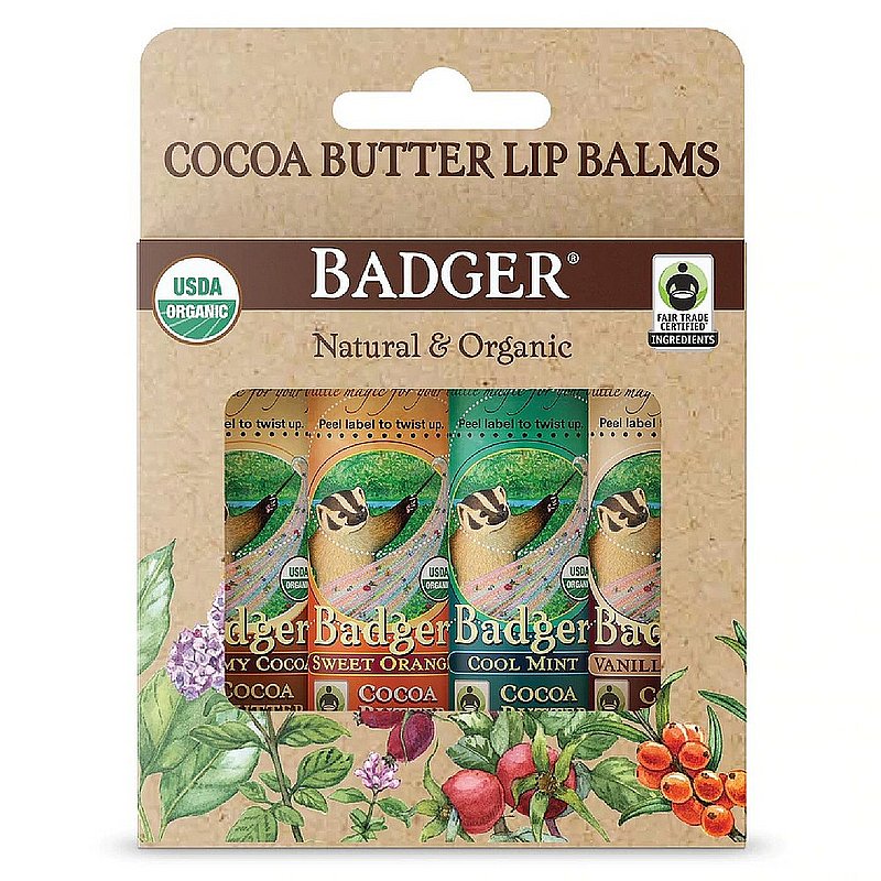 Badger Cocoa Butter Lip Balm--4-Pack 33425 (Badger)