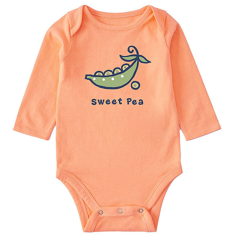 Life Is Good Baby Smiling Sweet Pea Long Sleeve Crusher Bodysuit 99578 (Life Is Good)