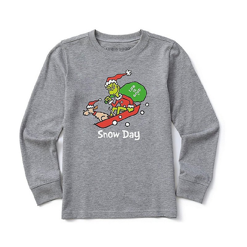 Kids' Grinch and Max Snow Day Long Sleeve Crusher Tee Shirt