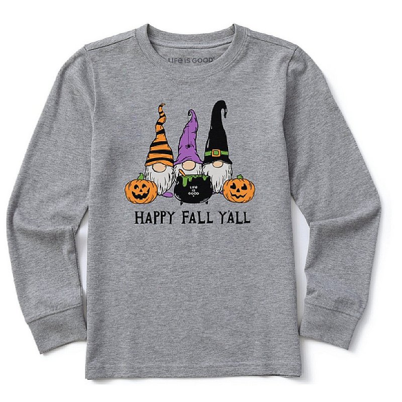 Life is good Kids' Happy Fall Y'all Long Sleeve Crusher Tee Shirt 76884 (Life is good)
