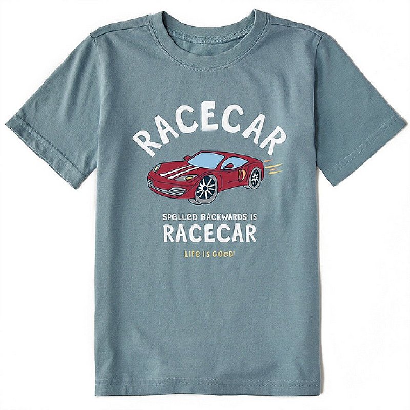 Life is good Kids' Racecar Backwards is Racecar Crusher Tee Shirt 78229 (Life is good)