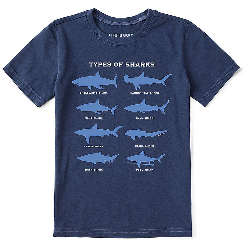 Life Is Good Kids' Shark Diagram Crusher Tee Shirt 101147 (Life Is Good)