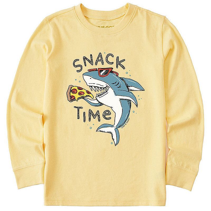 Kids' Snack Time Pizza Shark Long Sleeve Crusher Tee Shirt
