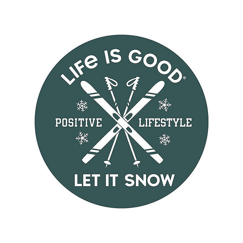 Life Is Good Let it Snow Ski 4" Circle Sticker 78104 (Life Is Good)