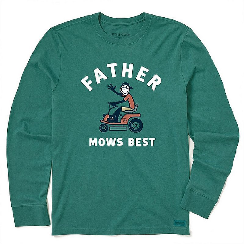 Life Is Good Men's Father Mows Best Long Sleeve Crusher Tee Shirt 89564 (Life Is Good)