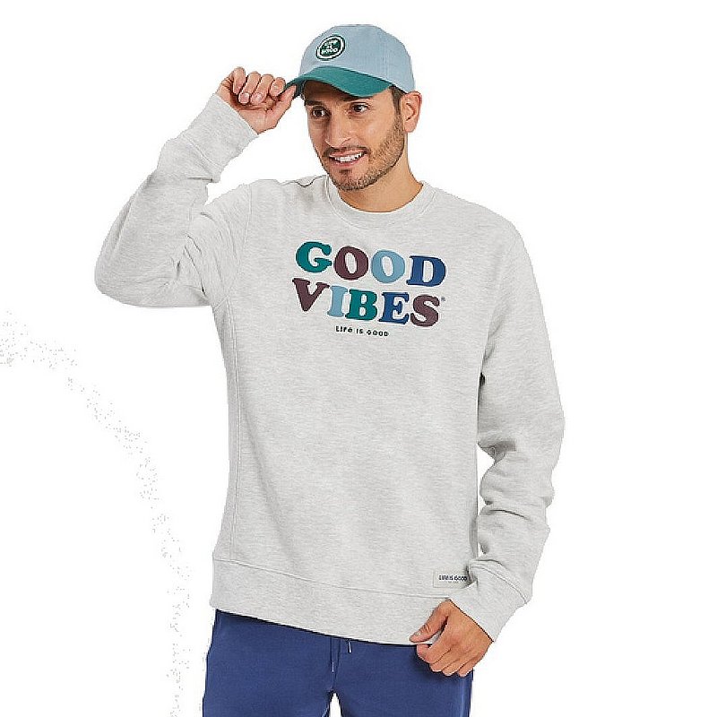 Life is good Men's Good Vibes Simply True Fleece Crew Sweatshirt 78282 (Life is good)