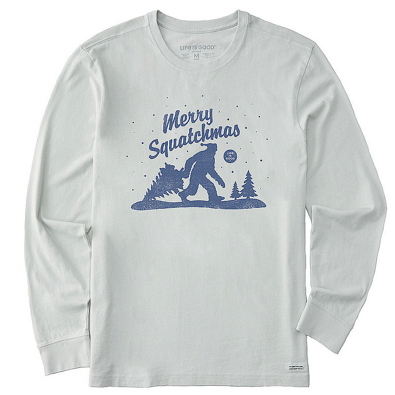 Life Is Good Men's Merry Squatchmas Long Sleeve Crusher-LITE Tee Shirt 99460 (Life Is Good)