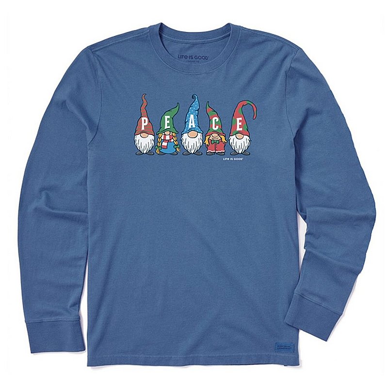 Life is good Men's Peace Gnomes Long Sleeve Crusher Tee Shirt 94461 (Life is good)