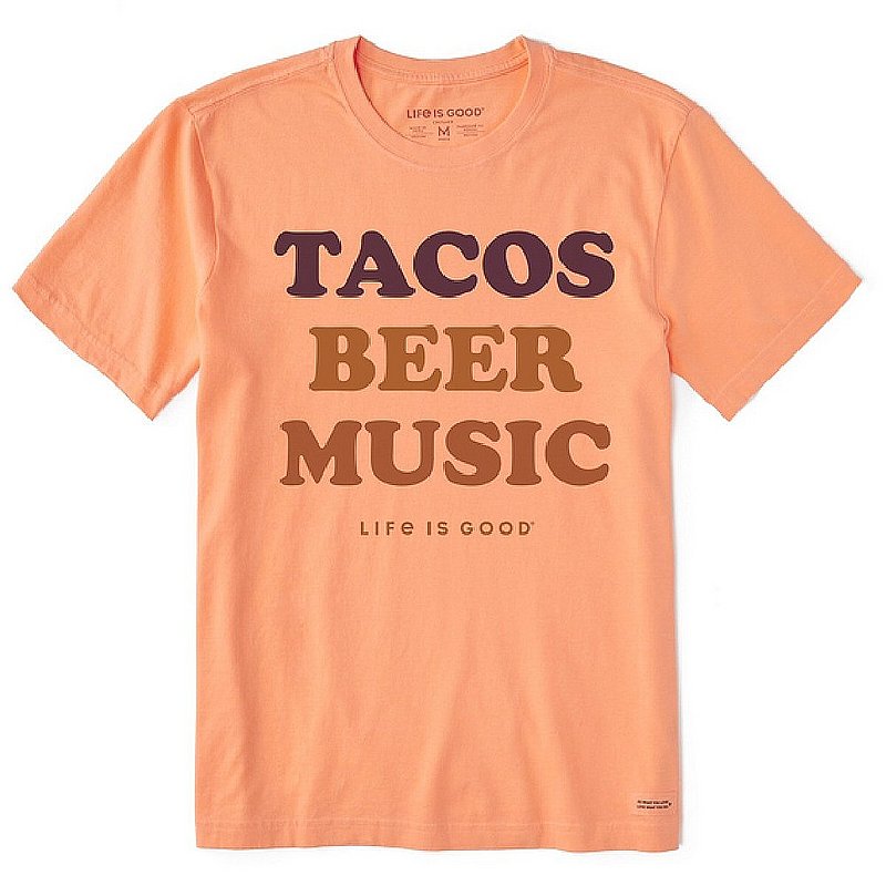 Life is good Men's Tacos Beer Music Short Sleeve Tee Shirt 80885 (Life is good)