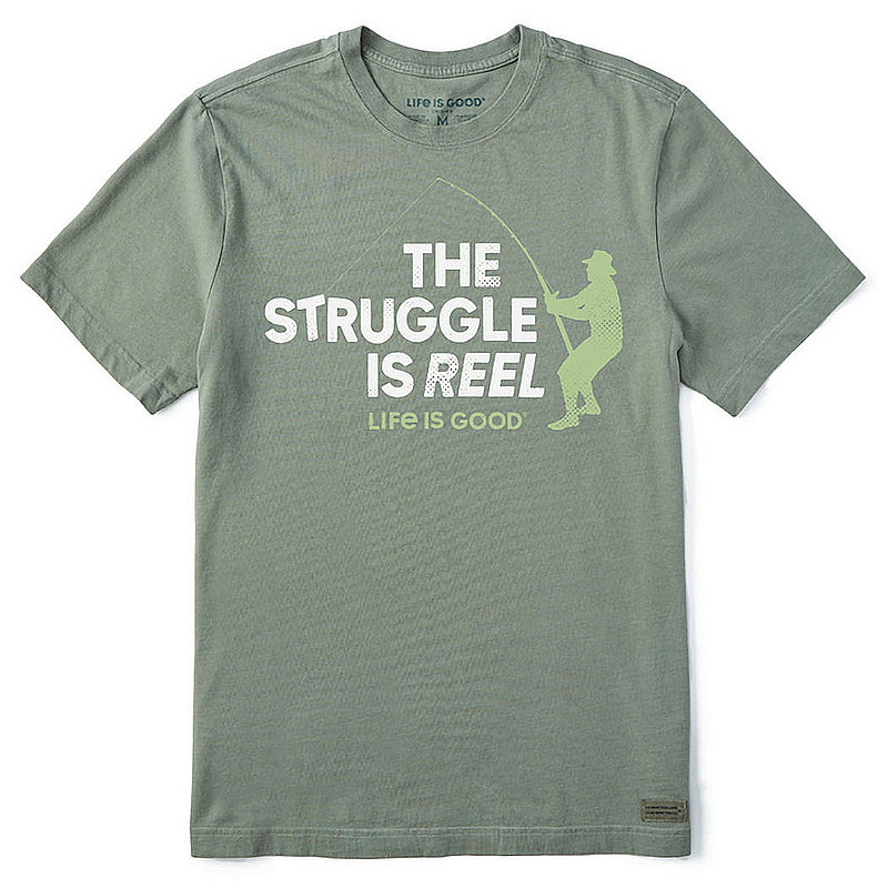 Life Is Good Men's The Struggle Is Reel Short Sleeve Tee Shirt 77877 (Life Is Good)