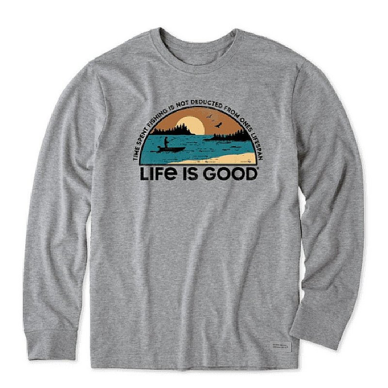 Life is good Men's Time Spent Fishing Landscape Long Sleeve Crusher Tee Shirt 71672 (Life is good)