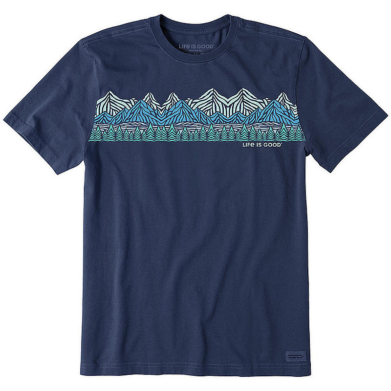 Life Is Good Men's Woodblock Mountain Scene Crusher-LITE Tee Shirt 108195 (Life Is Good)