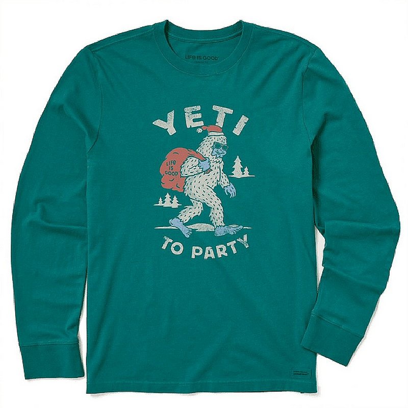 Life Is Good Men's Yeti To Party Long Sleeve Crusher Tee Shirt 80822 (Life Is Good)