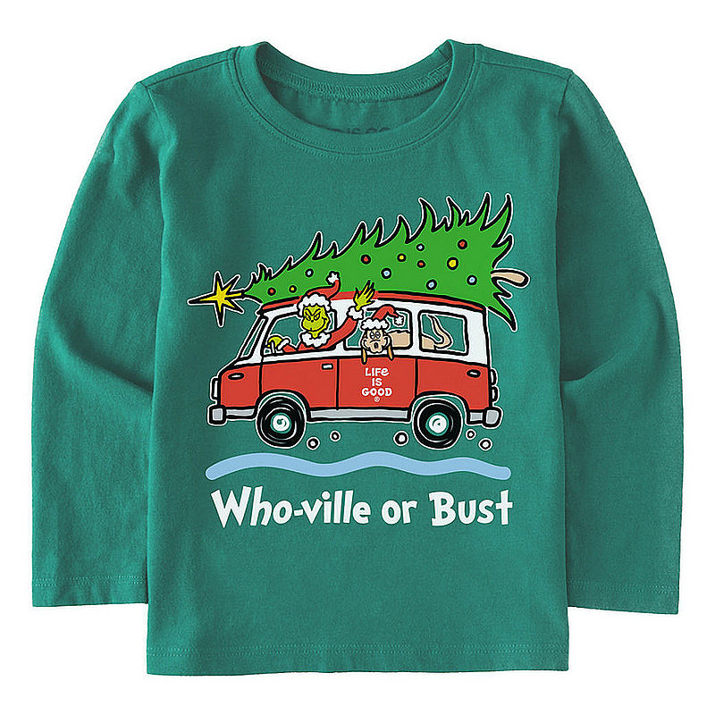 Life Is Good Toddler Grinch and Max Who-Ville Or Bust Long Sleeve Toddler Crusher Tee Shirt 92756 (Life Is Good)