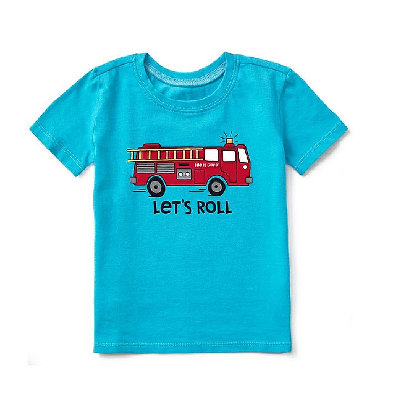 Life Is Good Toddlers' Let's Roll Firetruck Crusher Tee Shirt 78168 (Life Is Good)