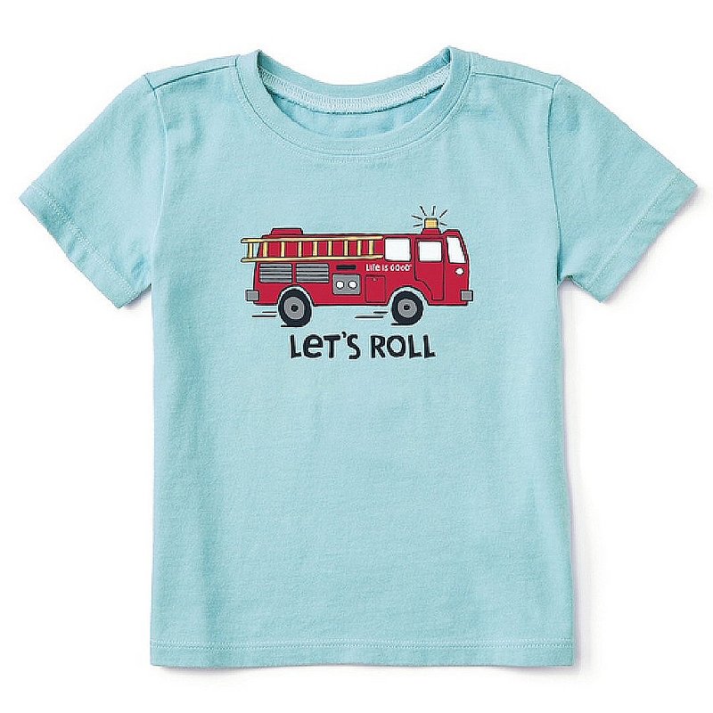Life Is Good Toddlers' Let's Roll Firetruck Crusher Tee Shirt 81228 (Life Is Good)