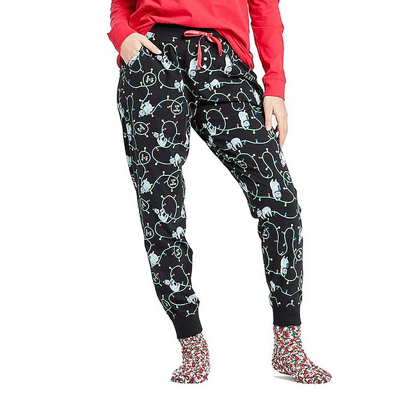 Life is good Women's Chillin' Sloth Pattern Snuggle Up Sleep Jogger Pants 72725 (Life is good)
