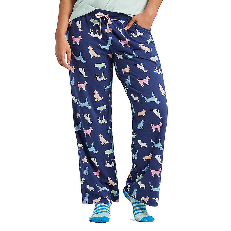 Life Is Good Women's Colorful Dogs Pattern Snuggle Up Sleep Pants 99678 (Life Is Good)