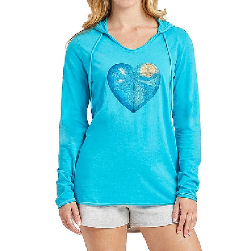 Life Is Good Women's Dragonfly Heart Long Sleeve Crusher-Lite Hooded Tee Shirt 77724 (Life Is Good)