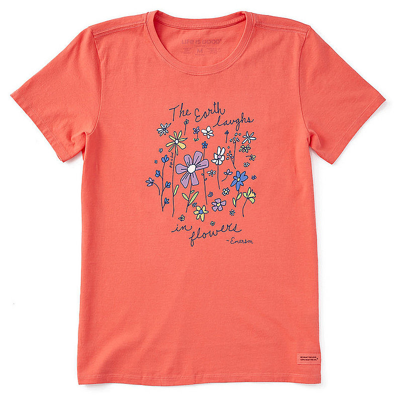 Life Is Good Women's Earth Laughs in Wildflowers Short Sleeve Tee Shirt 107977 (Life Is Good)
